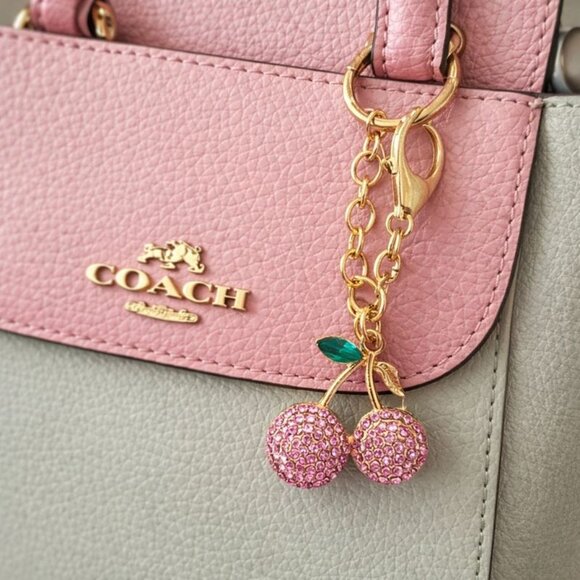 Private Label Handbags - Coach inspired Cherry Bling + Gold Bag Charm - NEW